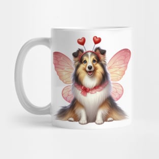 Valentine Fairy Shetland Sheepdog Mug